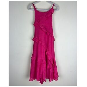 Joyfolie Girl’s Cottagecore Cowgirl Prairie Ruffled Maxi Fae Dress Prism Pink 3